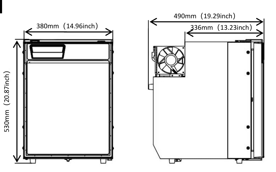 Frigo à compression 12/24v - 50L - LxHxP : 38x53x49 cm (40W) - Vanlife - Store