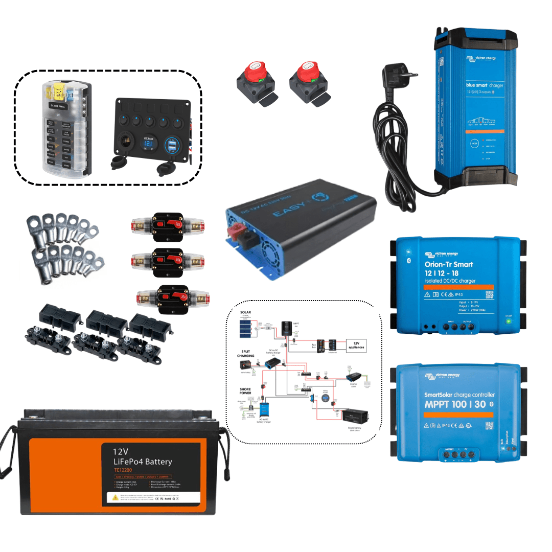 KIT COMPLET ELECTRICITE VAN AMENAGE (Avec schéma) - Vanlife - Store