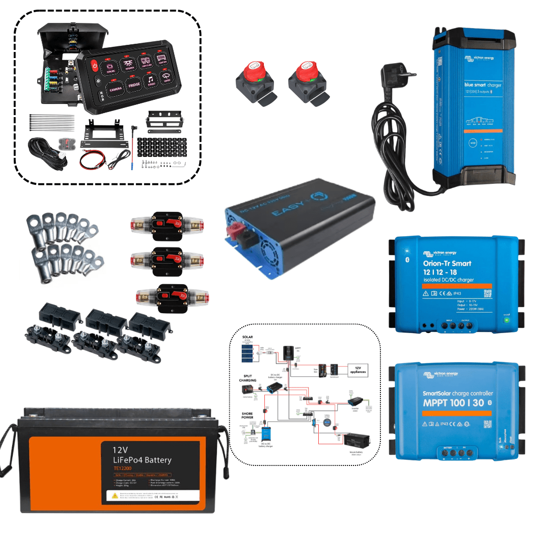 KIT COMPLET ELECTRICITE VAN AMENAGE (Avec schéma + boitier de distribution intelligent) - Vanlife - Store