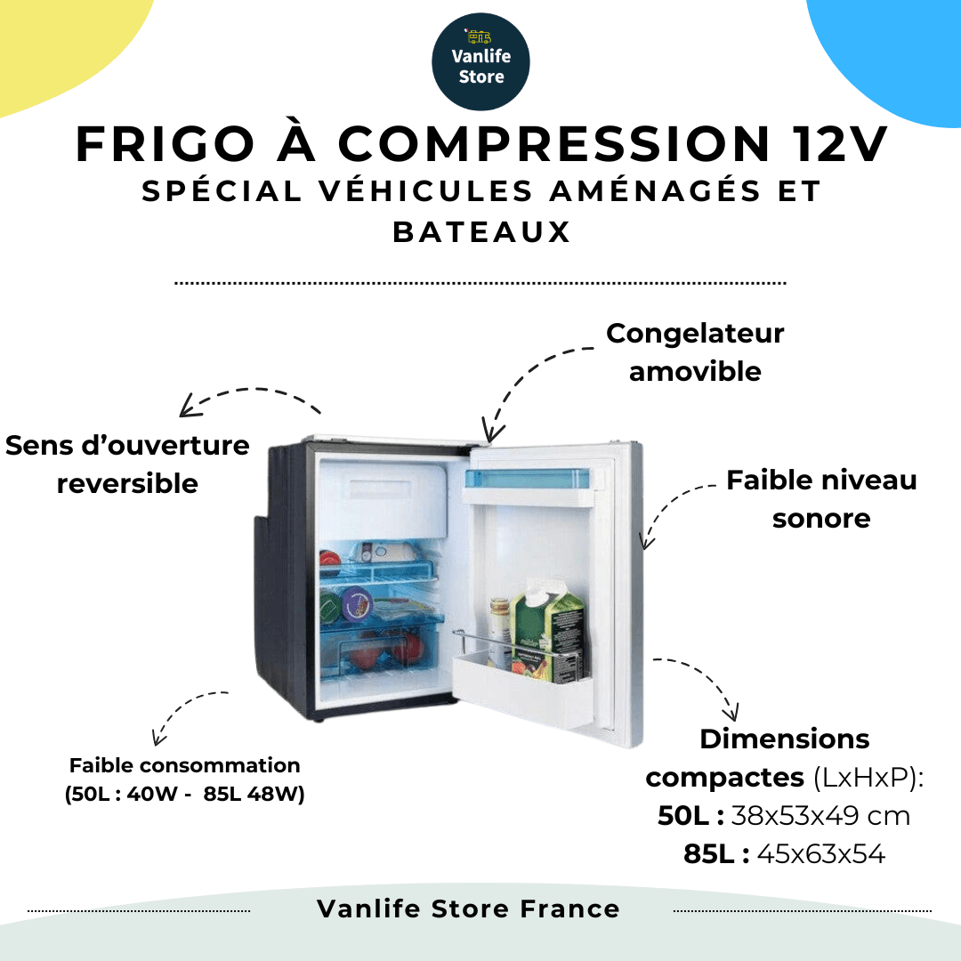 Pack autonomie - Frigo camping car à compression 12V - Batterie Lithium LiFePo4 - MPPT SmartSolar - Vanlife - Store