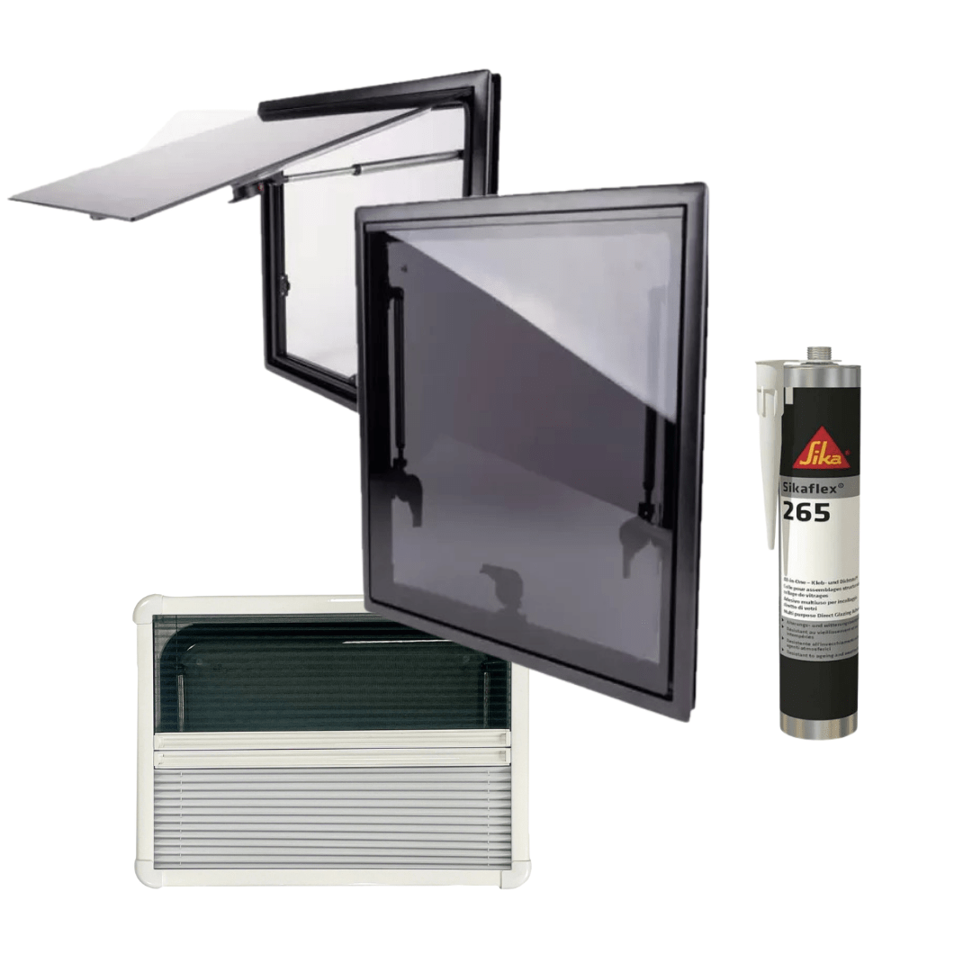 Pack Baie projetable CARBEST RW STYLE - Fenêtre complète + Sikaflex - Vanlife - Store