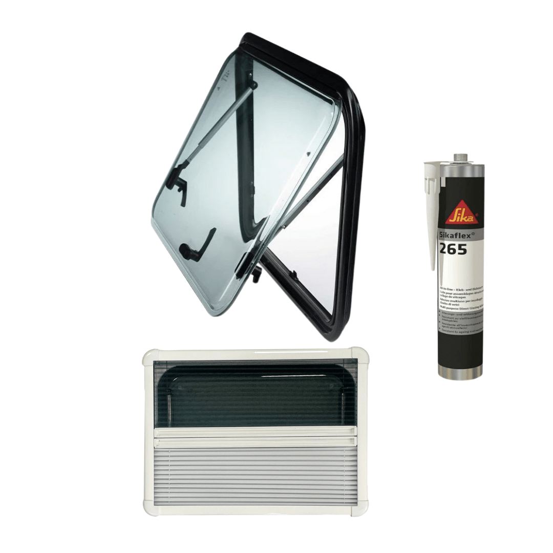 Pack Baie projetable NORDVAN LIGHT - Fenêtre complète + Sikaflex - Vanlife - Store