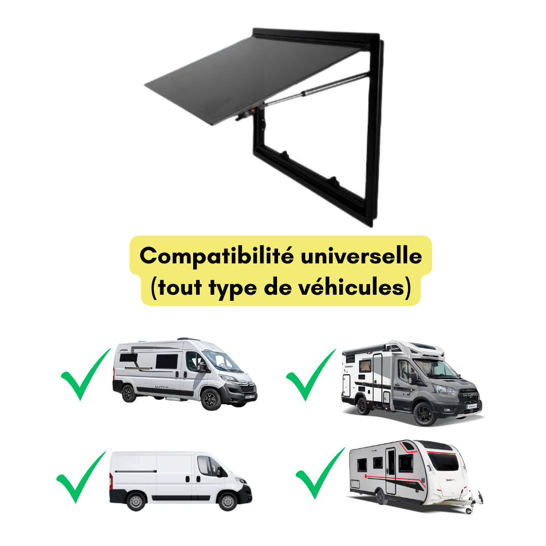Pack Baie projetable SQUARE - Fenêtre complète + Sikaflex - Vanlife - Store