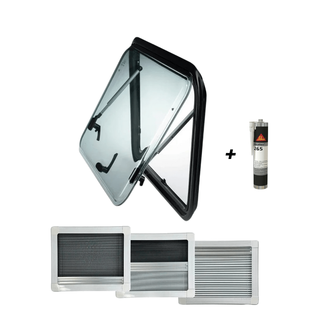 Pack Baie VanLight + SIka - Fenêtre pour van aménagé avec kit de pose - Vanlife - Store