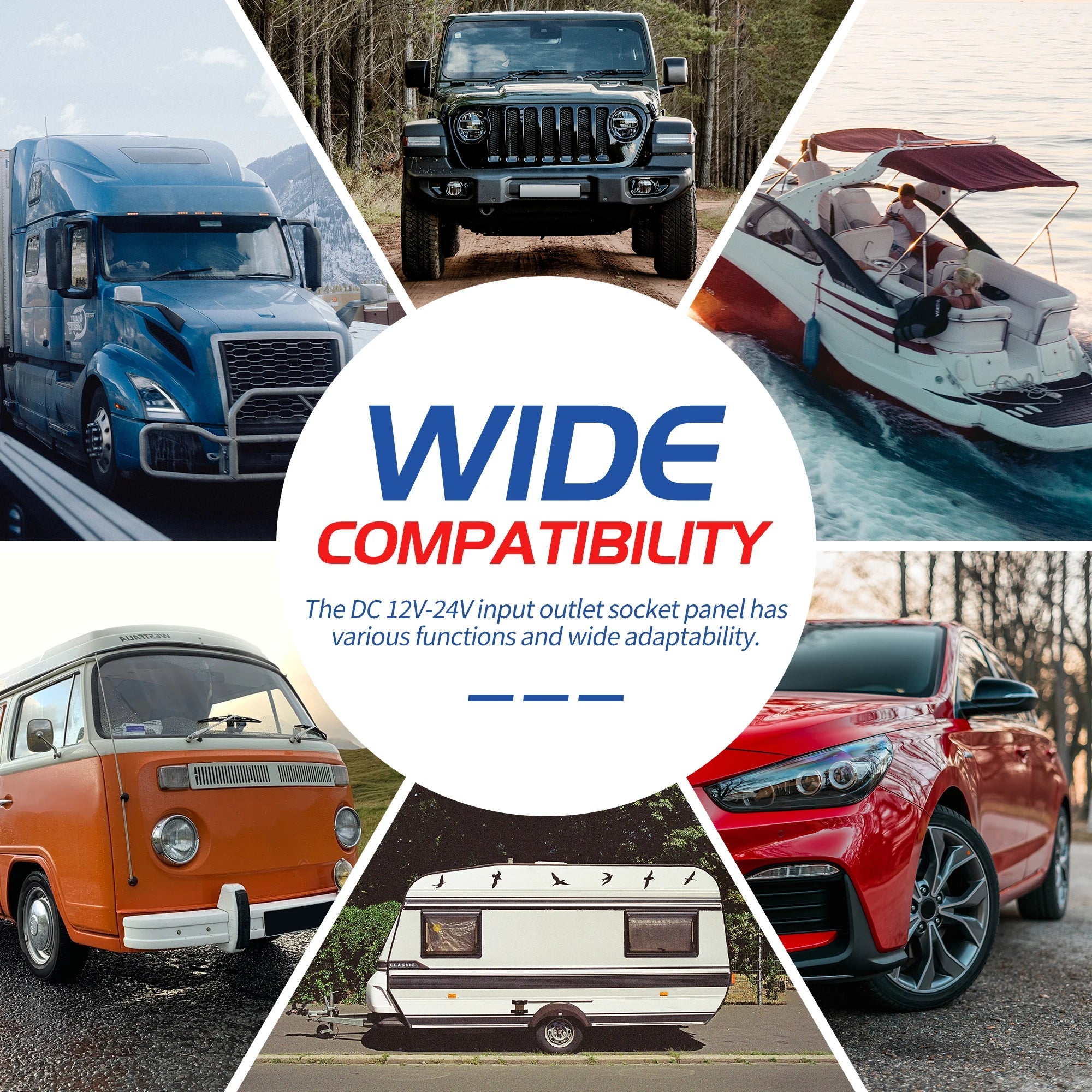 Panneau de commutateurs 5 voies pour camping - car et bateau - Vanlife - Store