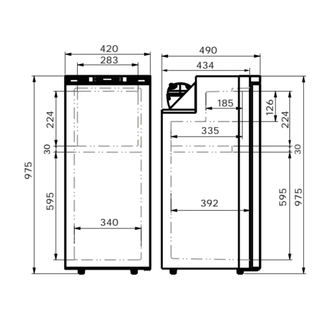 Réfrigérateur à Compression 12 - 24V VanCool 90 L – HxLxP : 97,5×42×49 cm - Vanlife - Store