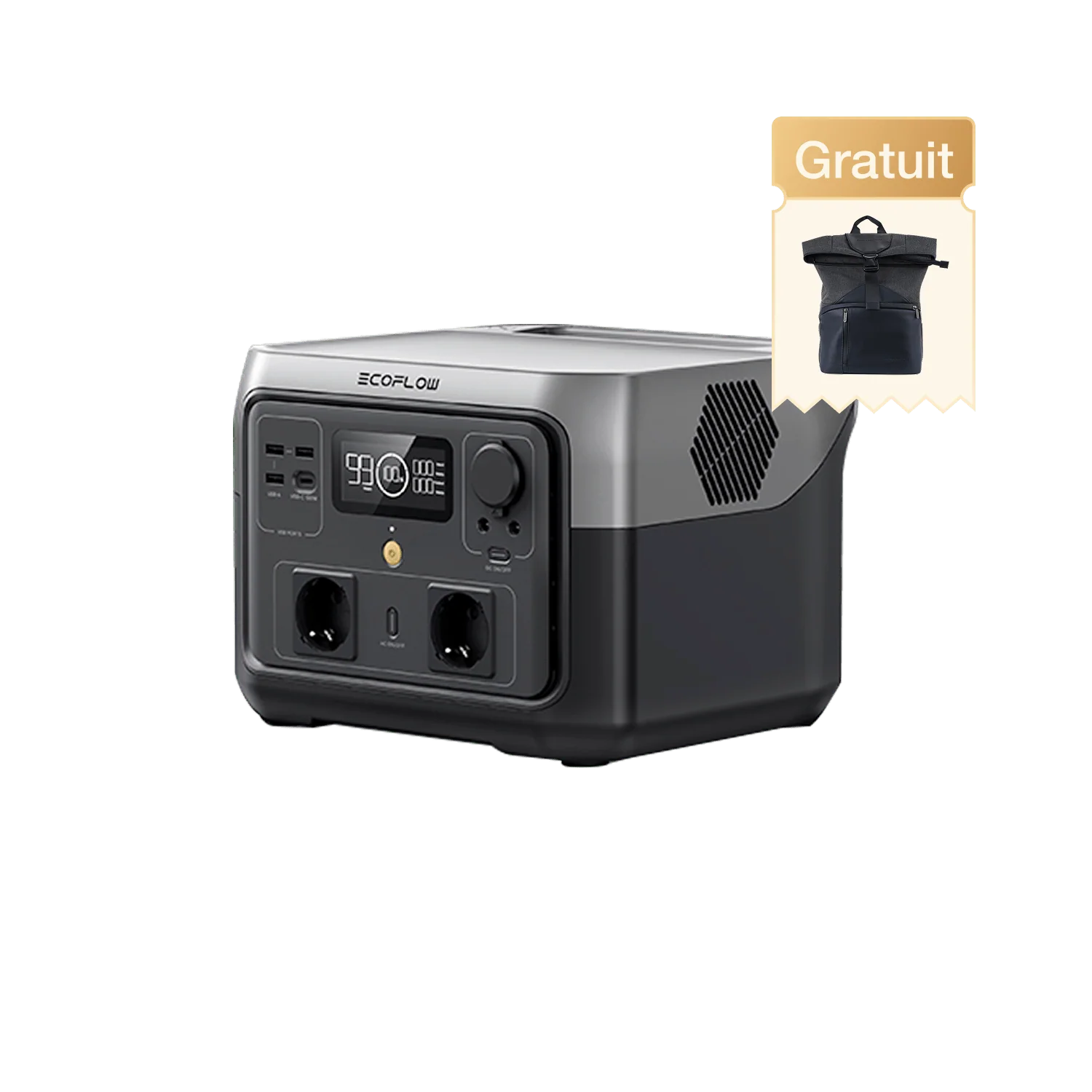 Station électrique portable EcoFlow RIVER 2 Max , Station électrique portable , Générateur solaire EcoFlow , Batterie externe haute capacité , Source d’énergie de secours , Centrale électrique rechargeable