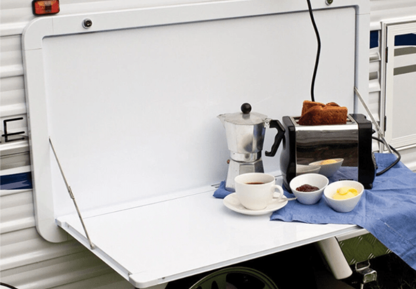 Table externe pliante pour camping - car en aluminium - avec serrure - 800X420mm - Vanlife - Store