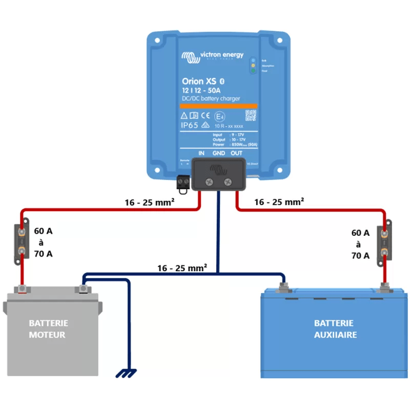 VICTRON Orion - XS 12/12 - 50A – Chargeur DC/DC 12V 50A avec Connectivité Smart - Vanlife - Store